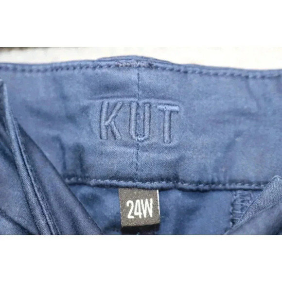 Kut From the Kloth Joanna Ankle Trouser-Slim Straight-Navy-24W-New w/Tags-Pocket - Picture 4 of 16